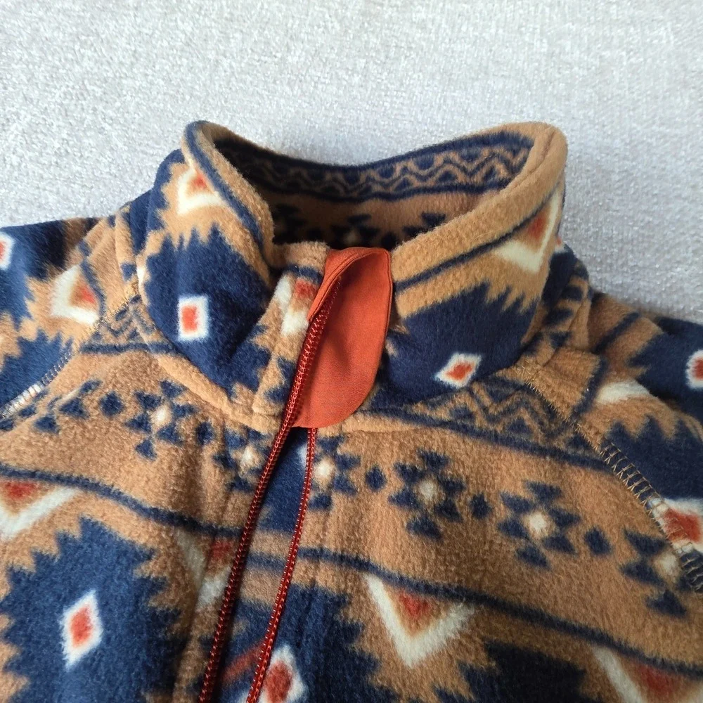 Youth Aztec Southwestern Zip Up Fleece‎ Jacket XL (14-16), Pockets Wonder Nation